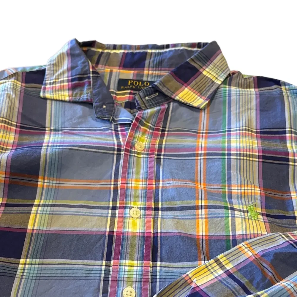 Polo by Ralph Lauren Men's XL Vibrant Blue Plaid Shirt